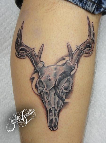 Kelly Green - DEER SKULL!